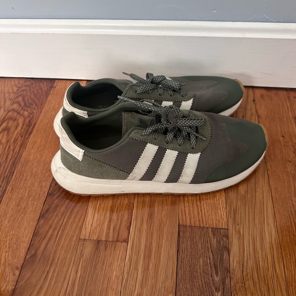 Adidas women Olive and White Sneakers - Picture 3 of 4